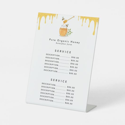 Moderne Bio Honigfarm Sockelschild (Vorderseite)