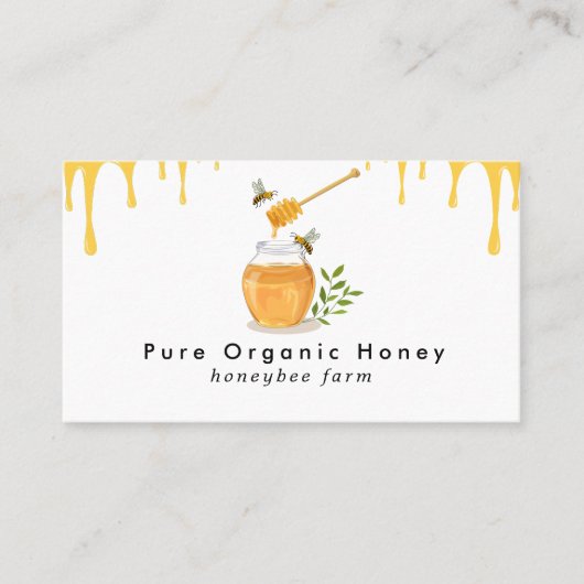 Moderne Bio Honigfarm Visitenkarte (Vorderseite)