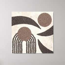 Moderne Bio-Kaffeebohnen-geometrisch- Leinwanddruck