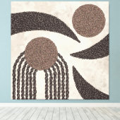 Moderne Bio-Kaffeebohnen-geometrisch- Leinwanddruck (Insitu (Holzboden))