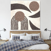 Moderne Bio-Kaffeebohnen-geometrisch- Leinwanddruck (Insitu (Schlafzimmer))