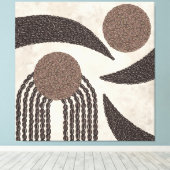 Moderne Bio-Kaffeebohnen-geometrisch- Leinwanddruck (Insitu (Holzboden))