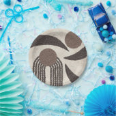Moderne Bio-Kaffeebohnen-geometrisch-neutral Pappteller (Party)