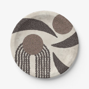 Moderne Bio-Kaffeebohnen-Geometrisch-Neutral Pappteller