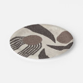 Moderne Bio-Kaffeebohnen-geometrisch-neutral Pappteller (Schrägansicht)