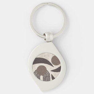 Moderne Bio-Kaffeebohnen-Geometrisch-Neutral Schlüsselanhänger