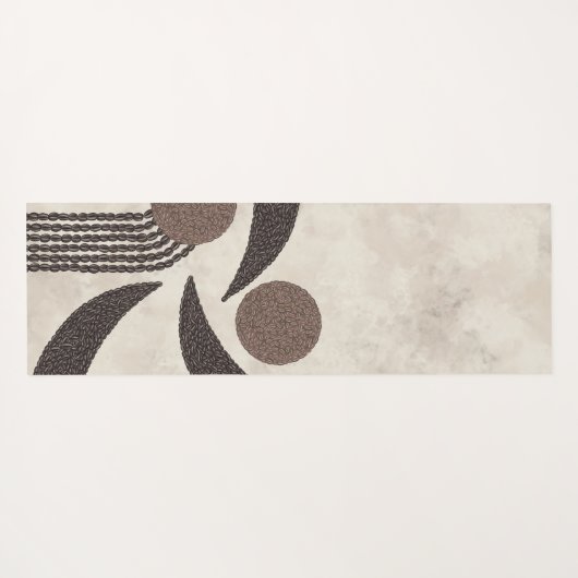 Moderne Bio-Kaffeebohnen-geometrisch-neutral Yogamatte (Rückseite (Horizontal))