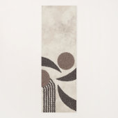 Moderne Bio-Kaffeebohnen-geometrisch-neutral Yogamatte (Rückseite)