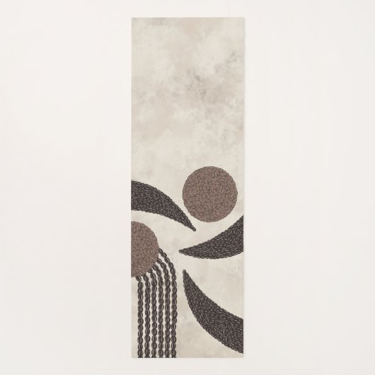 Moderne Bio-Kaffeebohnen-geometrisch-neutral Yogamatte (Rückseite)