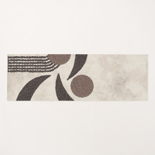 Moderne Bio-Kaffeebohnen-geometrisch-neutral Yogamatte (Vorderseite (Horizontal))