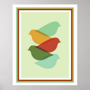 Moderne Bird Design Print Mitte des Jahrhunderts Poster