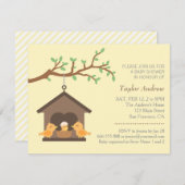 Moderne Birdhouse Nest Bird Spring Baby Dusche Einladung (Vorne/Hinten)