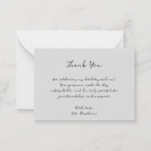 Moderne Birken und Rote Vögel Vielen Dank Mitteilungskarte (Rückseite)