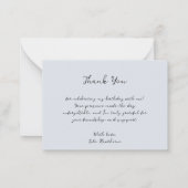 Moderne Birken und Rote Vögel Vielen Dank Mitteilungskarte (Rückseite)