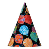 Moderne Birthday Balloons auf schwarz Partyhütchen (Links)