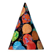 Moderne Birthday Balloons auf schwarz Partyhütchen (Rechts)