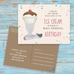 Moderne Birthday Ice Cream Whimsical Sprinkles Postkarte