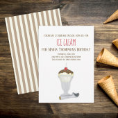 Moderne Birthday Ice Creme Minimalistisch Einfach Einladung