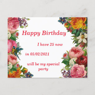 MODERNE BIRTHDAY-KARTE EINLADUNGSPOSTKARTE