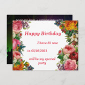 MODERNE BIRTHDAY-KARTE EINLADUNGSPOSTKARTE (Vorne/Hinten)