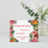 MODERNE BIRTHDAY-KARTE EINLADUNGSPOSTKARTE (Stehend Vorderseite)