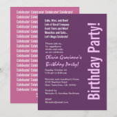 Moderne Birthday Magenta und rosa Vorlage (Vorne/Hinten)