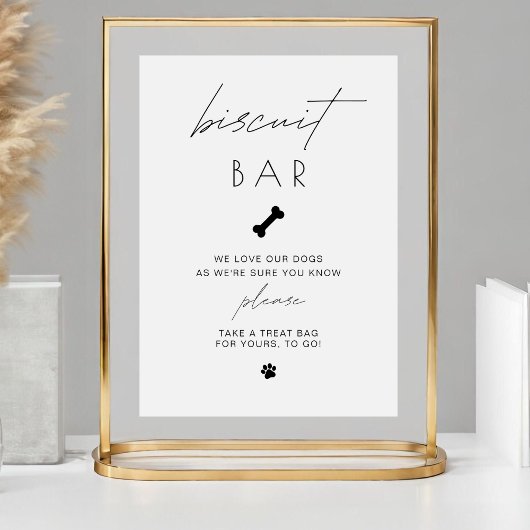 Moderne Biscuit Bar Pet Leckerei Gefallen Hochzeit Sockelschild