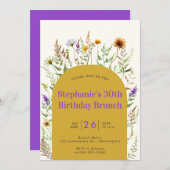 Moderne Bistro Wildblume Boho Rahmen 30. Geburtsta Einladung (Vorne/Hinten)