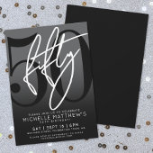 Moderne Black 50. Geburtstagsparty Einladung