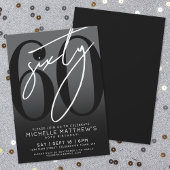 Moderne Black 60. Geburtstagsparty Einladung