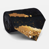 Moderne Black and Gold Agate Men's Krawatte (Gerollt)