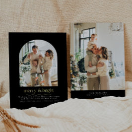 Moderne Black and Gold Foil Foto Card Folien Feiertagskarte