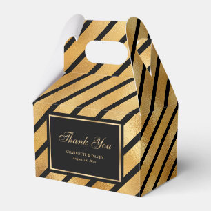 Moderne Black and Gold Foil Wedding Vielen Dank Geschenkschachtel