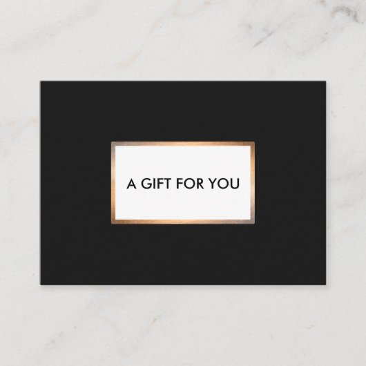Moderne Black and Gold-Geschenkkarte Rabattkarte (Vorderseite)