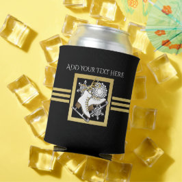 Moderne Black and Gold Glitzer Ice Skaten Dosenkühler