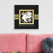 Moderne Black and Gold Glitzer Ice Skaten Leinwanddruck (Insitu (Wohnzimmer))
