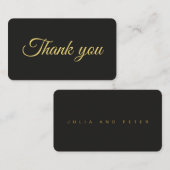 Moderne Black and Gold Lässig Wedding Thankyou Car Begleitkarte (Vorne/Hinten)