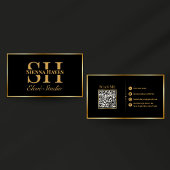 Moderne Black and Gold Monogram Business Card Visitenkarte