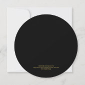 Moderne Black and Gold Round Save the Date Einladung (Rückseite)