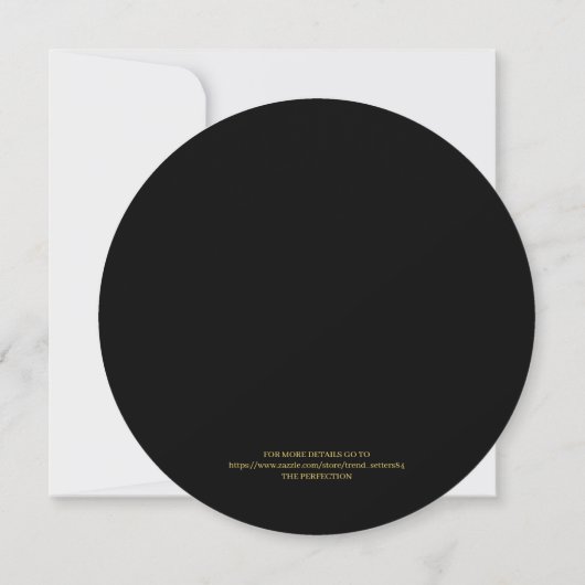 Moderne Black and Gold Round Save the Date Einladung (Rückseite)