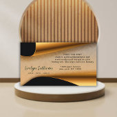 Moderne Black and Gold Salon Edition Business Card Visitenkarte