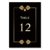 Moderne Black and Gold Wedding Tischnummer (Vorderseite)
