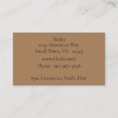 Moderne Black and Tan Leopard Print Business Card Visitenkarte (Rückseite)