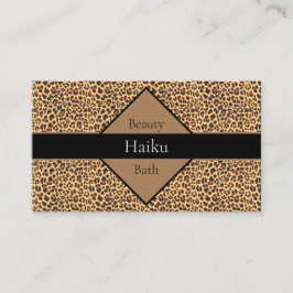 Moderne Black and Tan Leopard Print Business Card Visitenkarte