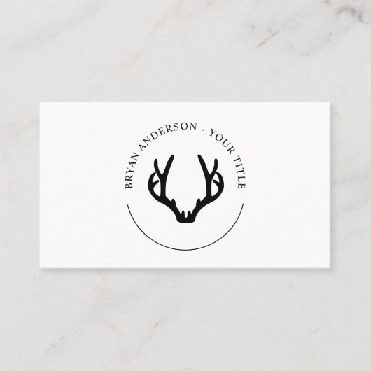 Moderne Black Antler Logo-Visitenkarte Visitenkarte (Vorderseite)