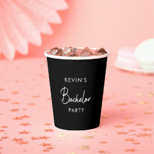 Moderne Black Bachelor Party Einfach Pappbecher