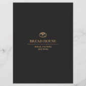 Moderne Black Bakery, Caffee Table Menu Menükarte (Rückseite)