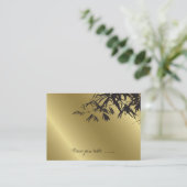 Moderne Black Bamboo-Blätter auf der goldasiatisch Platzkarte (Stehend Vorderseite)