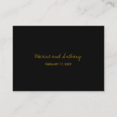 Moderne Black Bamboo-Blätter auf der goldasiatisch Platzkarte (Rückseite)