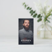 Moderne Black Barbershop Friseur Friseur Stylist Visitenkarte (Stehend Vorderseite)